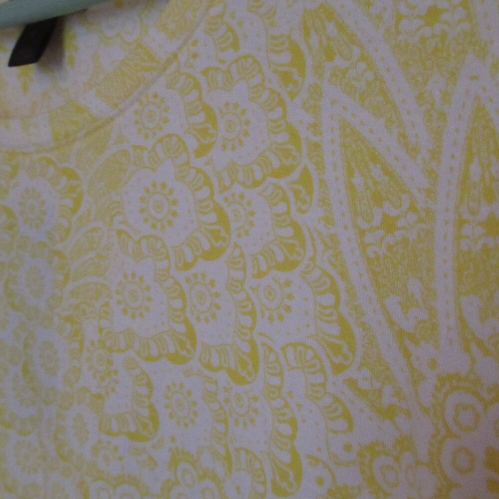 JM Collection Tunic Top, Size-M, NWT, Yellow/White Print - Picture 3 of 8
